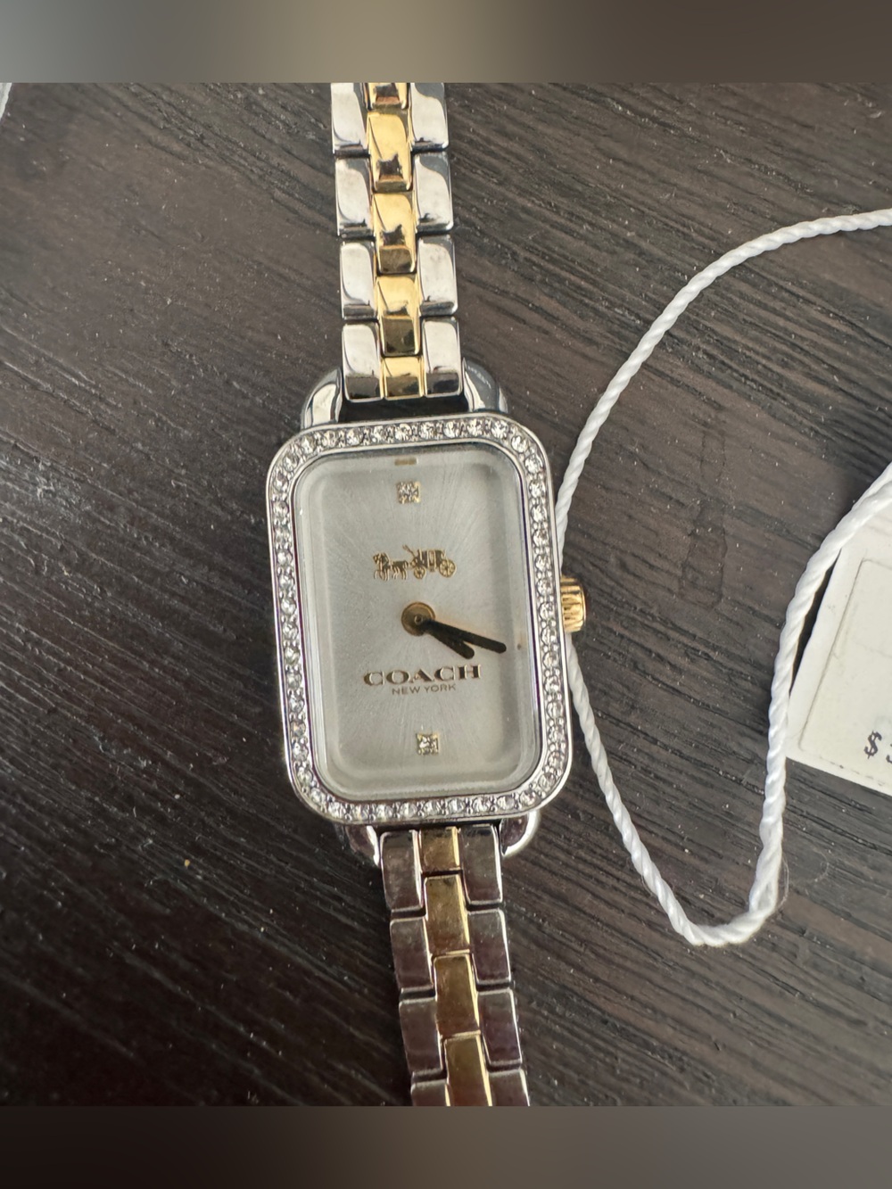COACH Two-Tone Crystal Bezel Women's Bracelet Watch - Silver & Gold